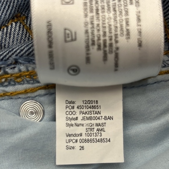 Ella Moss High Waist Straight Ankle Size 26 - Picture 12 of 16